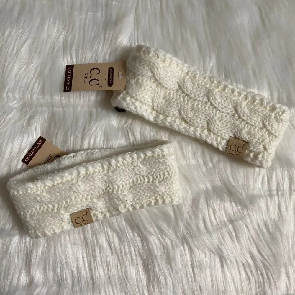 Bundle of 2 CC Kids Sherpa Lined Headbands NWT
